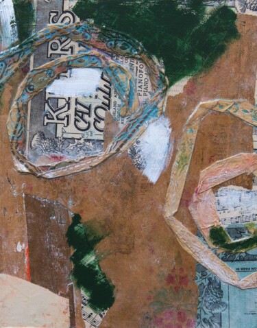 Collages titled "Garden Behind a Cas…" by Donald Mcleman, Original Artwork, Collages Mounted on Wood Panel