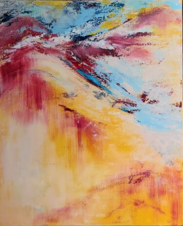 Painting titled "En pente douce" by Hélène Zenatti, Original Artwork, Acrylic Mounted on Wood Stretcher frame