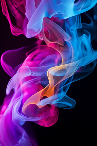数字艺术 标题为“Colored smoke on a…” 由Saras, 原创艺术品, AI生成的图像