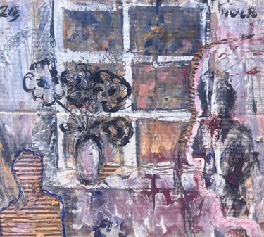 图画 标题为“Fires and Flowers” 由Jake Sheykhet, 原创艺术品, 油