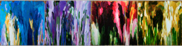 Painting titled "Seasons, oil on can…" by Volodymyr Byzov, Original Artwork, Oil Mounted on Wood Stretcher frame