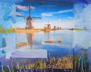 Painting titled "мельницы у воды   m…" by Dima Dima Vil Ms Wilms (Rok Zivopisec Rock Painter), Original Artwork, Acrylic