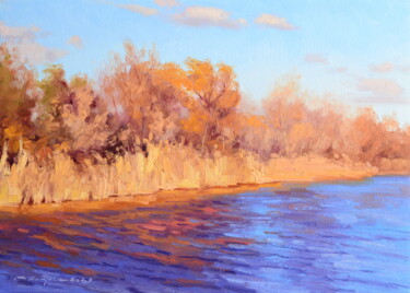 Солнечный ноябрь Painting titled "Солнечный ноябрь" by Ruslan Kiprych, Original Artwork, Oil