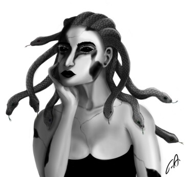 数字艺术 标题为“Medusa” 由Amal, 原创艺术品, 数字油画