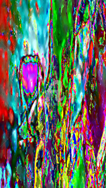 Digitale Kunst mit dem Titel "Le Graal retrouvé" von Cj Perin, Original-Kunstwerk, Digitale Malerei