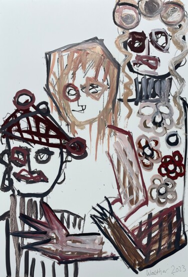 「Two Sisters With Yo…」というタイトルの絵画 Susanne Caecilie Waltherによって, オリジナルのアートワーク, オイル