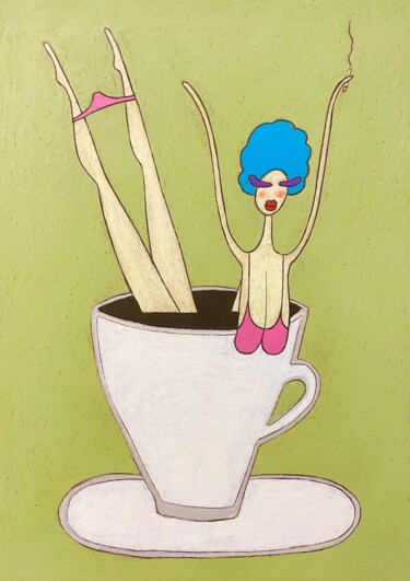 图画 标题为“Lady in americano” 由Анна Жулева, 原创艺术品, 粉彩