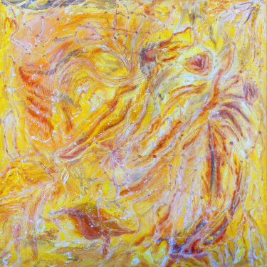 Malerei mit dem Titel "ISS" von Yves Weiler, Original-Kunstwerk, Öl Auf Keilrahmen aus Holz montiert