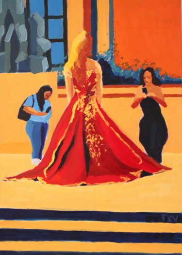 제목이 "La mariée du Trocad…"인 미술작품 Francois Xavier Vaudeleau로, 원작, 아크릴 나무 들것 프레임에 장착됨