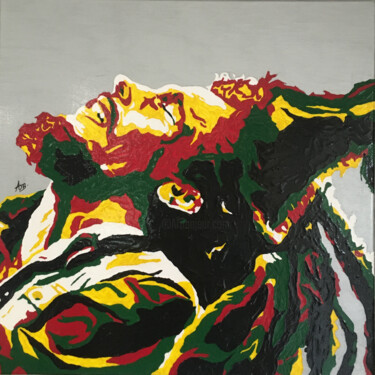 Painting titled "The Jamaïcan Bob" by Ab Paintart, Original Artwork, Acrylic