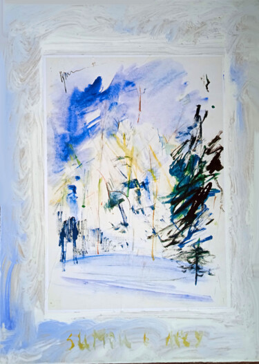 Dessin intitulée "зимой в лесу  in th…" par Dima Dima Vil Ms Wilms (Rok Zivopisec Rock Painter), Œuvre d'art originale, Acry…