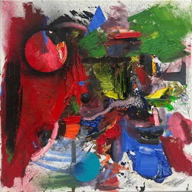绘画 标题为“Uncertain spaces 9” 由Henok Getachew Woldegebreal, 原创艺术品, 油 安装在木质担架架上