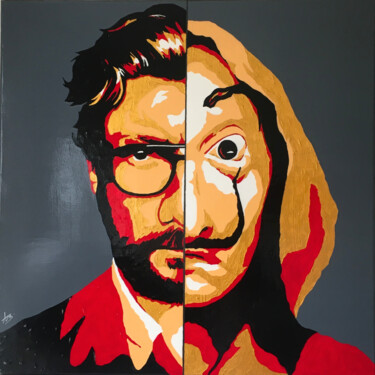 Schilderij getiteld "El Profesor" door Ab Paintart, Origineel Kunstwerk, Acryl Gemonteerd op Frame voor houten brancard