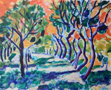 Pins éoliens Peinture intitulée "Pins éoliens" par Marc Vichet, Œuvre d'art originale, Acrylique