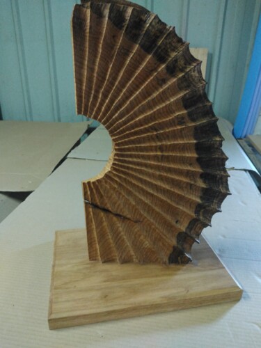 Scultura intitolato "Le cri de Zuhaitza" da Jean Louis Roux, Opera d'arte originale, Legno