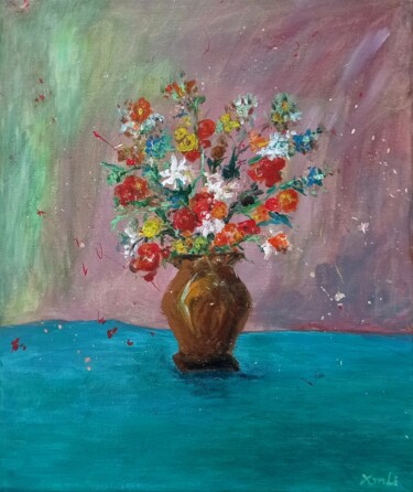 绘画 标题为“Flowers in vision” 由Xiaomei Li, 原创艺术品, 丙烯 安装在木质担架架上