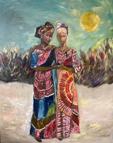 « Soninkara » Peinture intitulée "« Soninkara »" par Frédéric Pierre Lemonnier Lemonnier, Œuvre d'art originale, Huile Monté sur Châssis e…