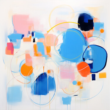 BUTTERFLU BLUE AND ORANGE ACRYLIC ABSTRACT 2111235 Digitale Kunst getiteld "BUTTERFLU BLUE AND…" door Sasha Robinson, Origineel Kunstwerk, 2D Digital Work