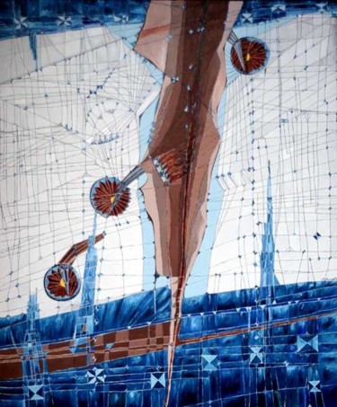 Painting titled "Aten Akhnaten" by Jose Carlos Sarmento, Original Artwork, Oil