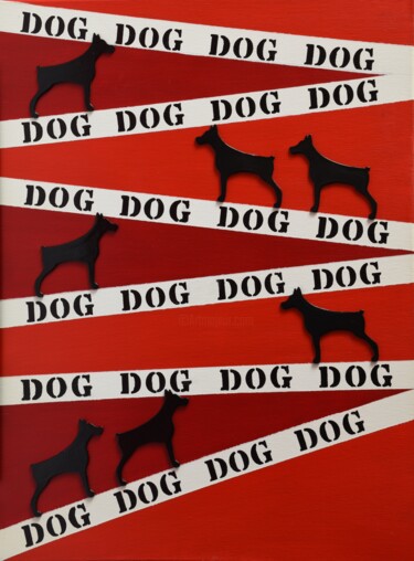Follow the Dog Painting titled "Follow the Dog" by Małgorzata Wartołowicz (Margot Sophie), Original Artwork, Acrylic