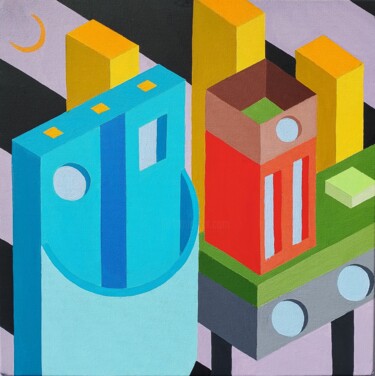Painting titled "In marcia" by Tancredi Fornasetti, Original Artwork, Acrylic