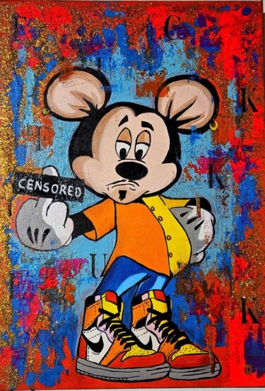 Pittura intitolato "F**k Yourself" da Giuseppe D’Alessandro (JD), Opera d'arte originale, Olio Montato su Pannello di legno