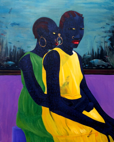 Peinture intitulée "Echoes of time" par Chinedu Agina, Œuvre d'art originale, Acrylique