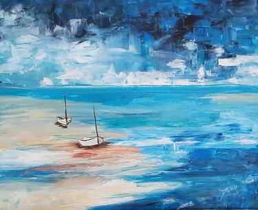 Peinture intitulée "Marée basse" par Dany Santelli, Œuvre d'art originale, Acrylique Monté sur Châssis en bois