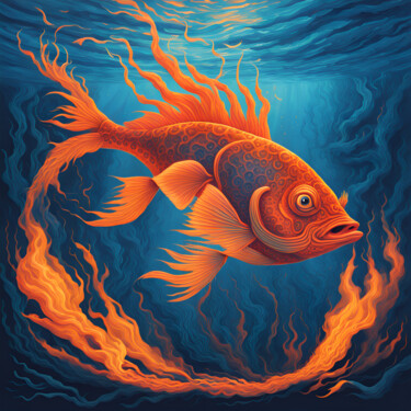 数字艺术 标题为“D. Fish” 由Pict T Mosb, 原创艺术品, AI生成的图像