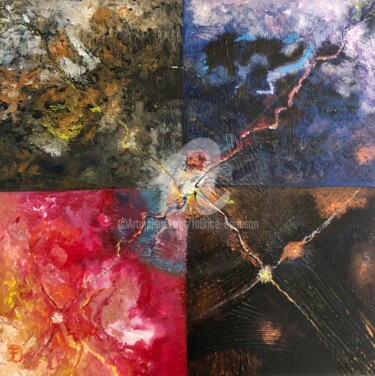 绘画 标题为“4 Espaces” 由Fabrice Deraison, 原创艺术品, 丙烯 安装在木质担架架上