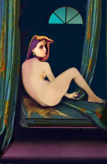 Malerei mit dem Titel "Odalisque 2" von Jean Lawa, Original-Kunstwerk, Acryl