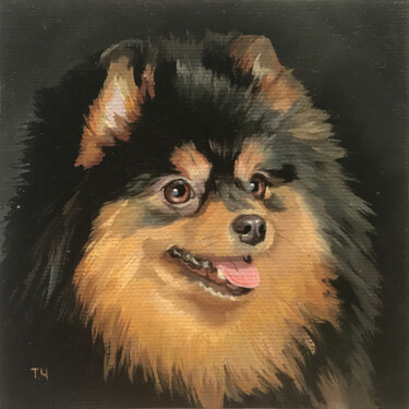 Peinture intitulée "Miniature "Black Sp…" par Tatjana Cechun, Œuvre d'art originale, Huile