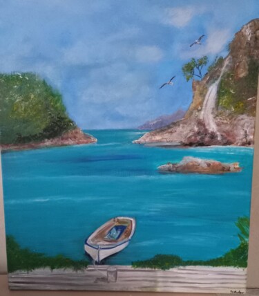 Peinture intitulée "Les calanques" par Jessica Aubry, Œuvre d'art originale, Acrylique Monté sur Châssis en bois