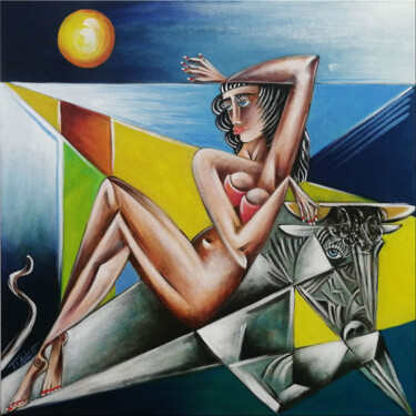 绘画 标题为“Woman Chillout #M208” 由Thomas Lange, 原创艺术品, 油