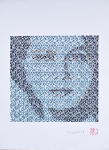 图画 标题为“Pattern Portrait III” 由Nicholas Smyrnios, 原创艺术品, 圆珠笔
