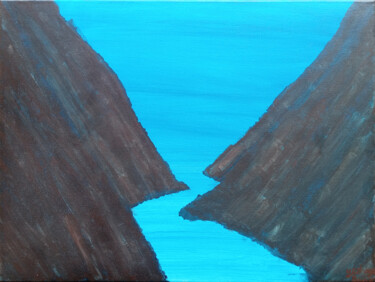 Painting titled "endless seascapes" by Yeshaya Dank, Original Artwork, Watercolor