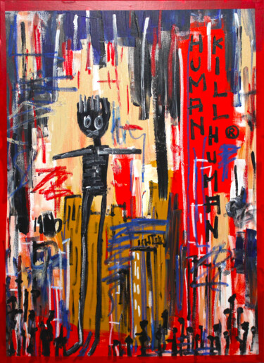 Peinture intitulée "La Fin des Temps N°4" par 0xec6d0, Œuvre d'art originale, Acrylique Monté sur Châssis en bois