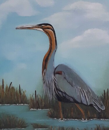 绘画 标题为“Reiger (uit de seri…” 由Ria Strijker, 原创艺术品, 油