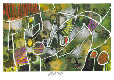 Drawing titled "Krajina tři" by Jiří Srna, Original Artwork, Ink