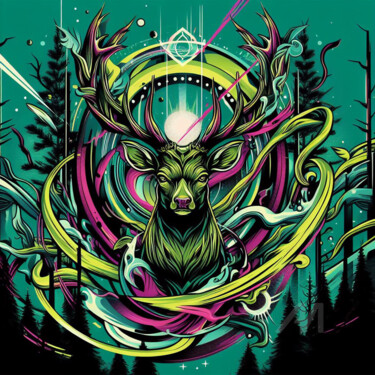 Digital Arts titled "Le seigneur cerf du…" by Tsuiho, Original Artwork, AI generated image
