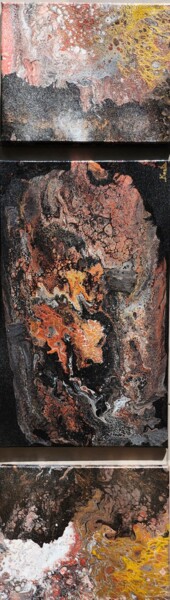 Malerei mit dem Titel "Triptyque" von Lionel Keita, Original-Kunstwerk, Acryl Auf Keilrahmen aus Holz montiert