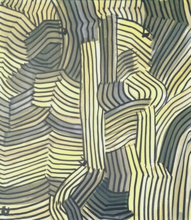 Schilderij getiteld "笃士" door Zhao Le Men, Origineel Kunstwerk, Gouache