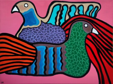 Schilderij getiteld "many thoughts" door Nataliia Nikulina, Origineel Kunstwerk, Olie Gemonteerd op Frame voor houten branca…