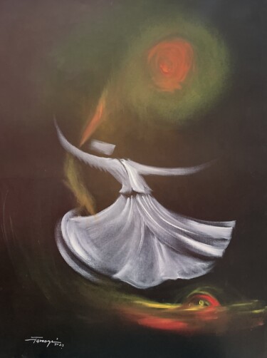 "Whirling Dervishes…" başlıklı Tablo Shafique Farooqi tarafından, Orijinal sanat, Petrol