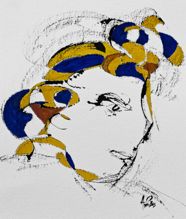 Disegno intitolato "365 22/01/2022" da Ana-Paula Bès, Opera d'arte originale, Inchiostro