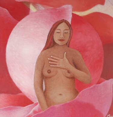 Femme de coeur Peinture intitulée "Femme de coeur" par Magali Augris, Œuvre d'art originale, Acrylique Monté sur Châssis en bois