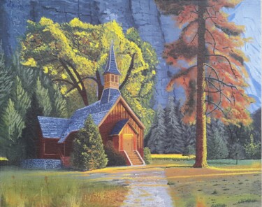 Painting titled "Capilla" by Guillermo Marcer, Original Artwork, Acrylic