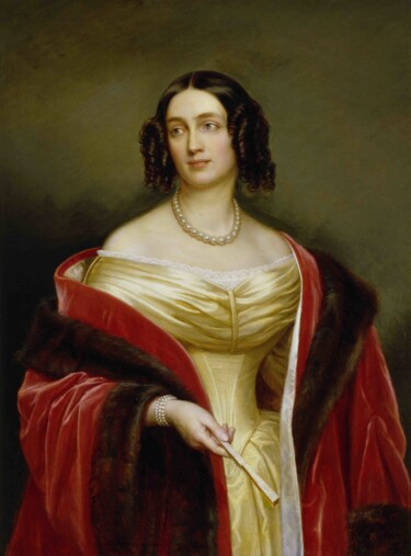 Portrait d'Elisabeth Ludovika de Bavière Painting titled "Portrait d'Elisabet…" by Joseph Karl Stieler, Original Artwork, Oil