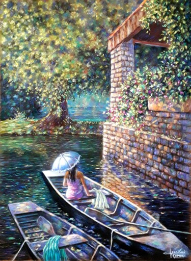 Peinture intitulée "Romantique "Venise…" par Jean-Paul Ramon, Œuvre d'art originale, Pastel
