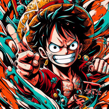 Arts numériques intitulée "Monkey D Luffy" par Tsuiho, Œuvre d'art originale, Image générée par l'IA